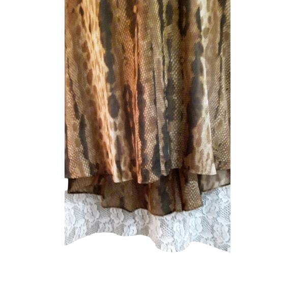 NWT Taylor Sz 8 Tan & Brown Animal Print Midi Dress - Picture 6 of 8